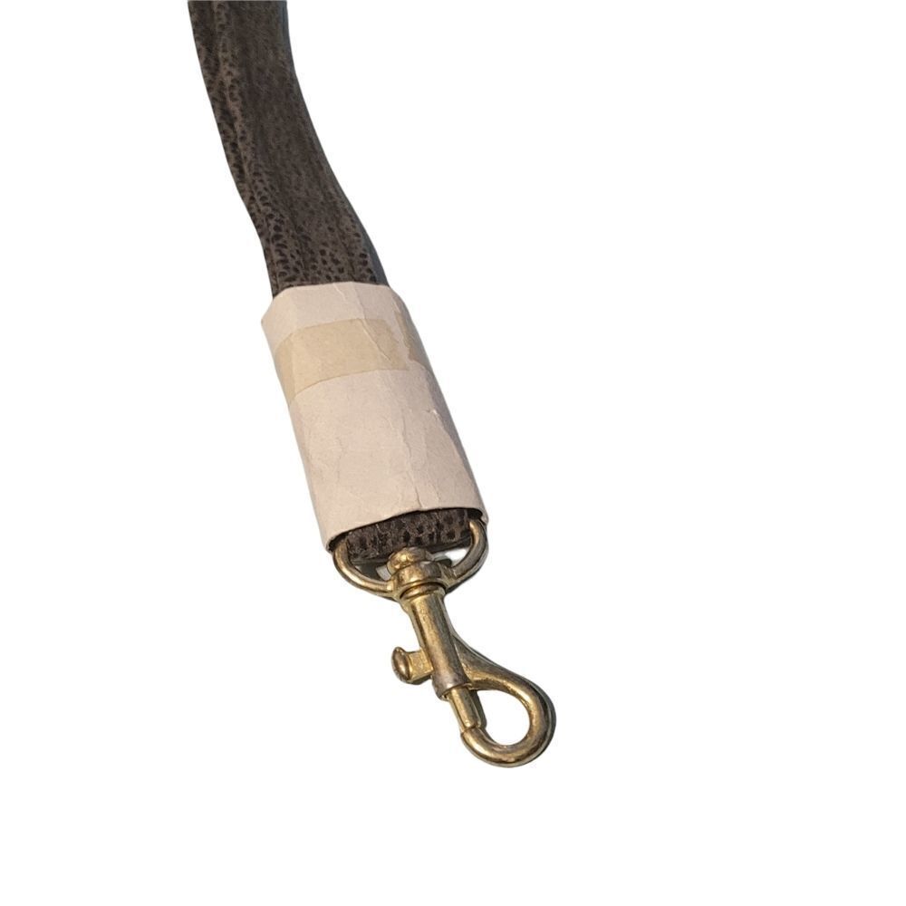 Lightly Textured Olive leather keychain